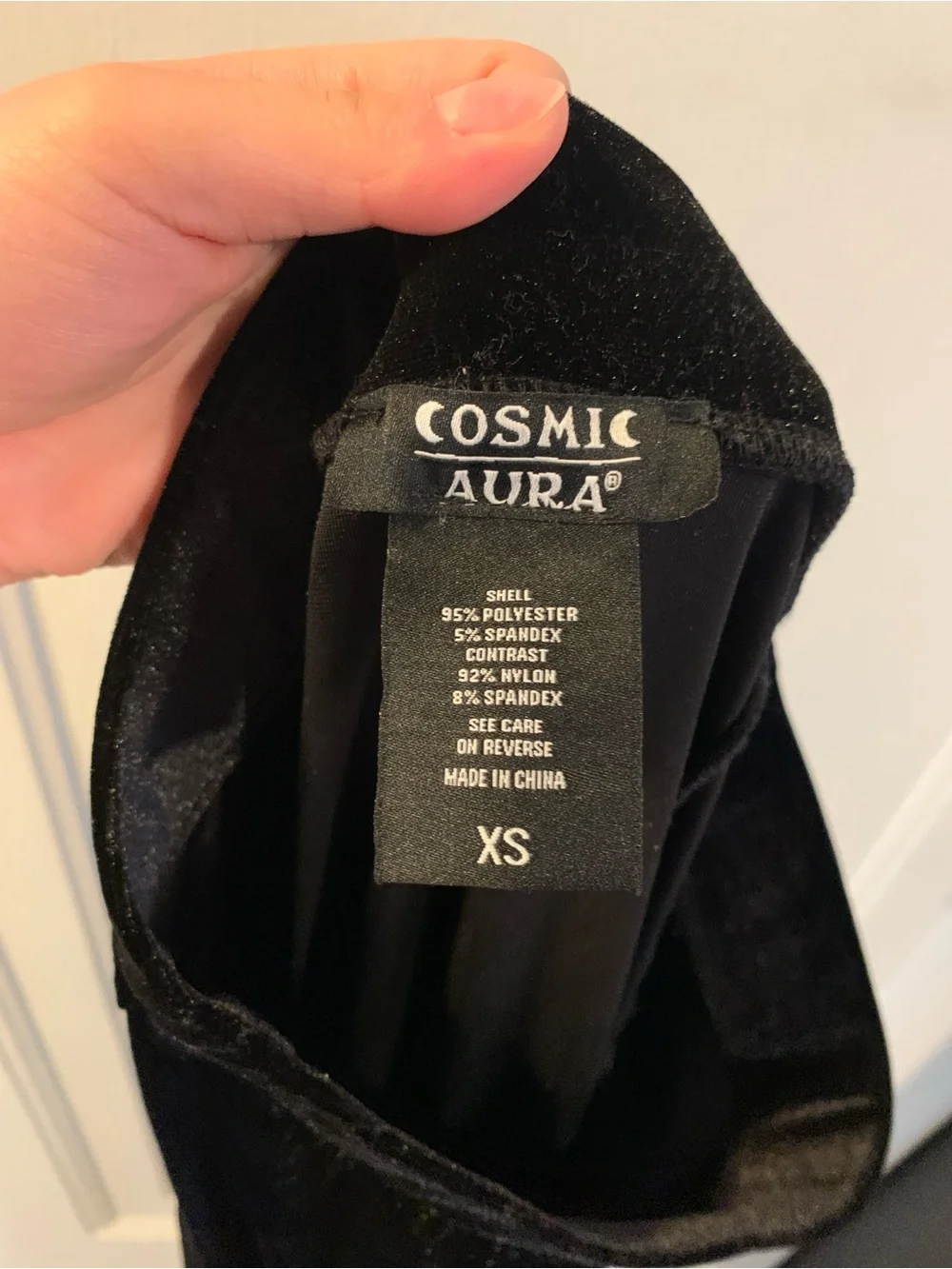 XS Black Velvet Women’s Skirt with Lace Detail